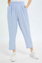 Load image into Gallery viewer, بنطلون مجعد باللون الأزرق للنساء