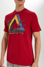 Load image into Gallery viewer, تيشيرت مطبوع باللون الأحمرللرجال