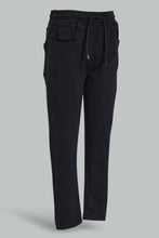 Load image into Gallery viewer, بنطلون جينز أسود بخصر مطاطي للأولاد الصغار