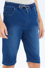 Load image into Gallery viewer, شورت أزرق بخصر مطاطي للأولاد الكبار
