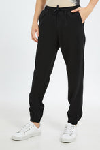 Load image into Gallery viewer, بنطلون رياضي بخصر مطاطي باللون الأسود للأولاد الكبار