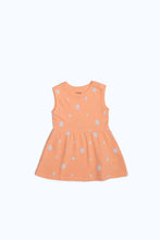 Load image into Gallery viewer, فستان باللون البرتقالي بطبعة أزهار لحديثي الولادة