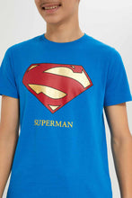Load image into Gallery viewer, تيشيرت أزرق بطبعة سوبرمان للأولاد الكبار