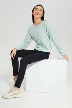 Load image into Gallery viewer, ليغينغ سادة باللون الأسود للبنات الكبار