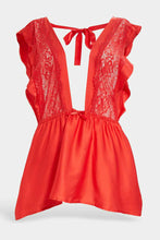 Load image into Gallery viewer, طقم فستان بيبي دول دانتيل باللون الأحمر للنساء (قطعتين)