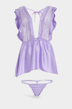 Load image into Gallery viewer, مجموعة دمية طفلة ليلك سادة للنساء (قطعتان)