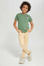 Load image into Gallery viewer, بنطلون رياضي بخصر مطاطي باللون البيج للأولاد الصغار