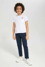 Load image into Gallery viewer, بنطلون رياضي بخصر مطاطي باللون الكحلي للأولاد الصغار