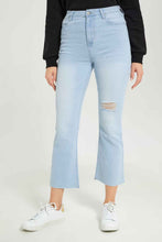 Load image into Gallery viewer, بنطلون جينز باللون الأزرق للنساء