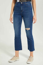 Load image into Gallery viewer, بنطلون جينز باللون الكحلي للنساء