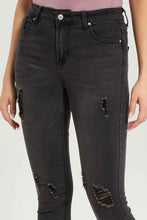 Load image into Gallery viewer, بنطلون جينز باللون الرمادي للنساء