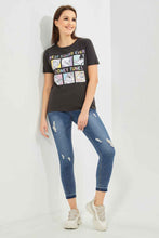 Load image into Gallery viewer, بنطلون جينز باللون الأزرق بخصر عالي للنساء