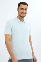 Load image into Gallery viewer, تيشيرت بولو منقط باللون الأزرق للرجال