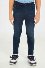 Load image into Gallery viewer, بنطال جينز للأولاد باللون الكحلي