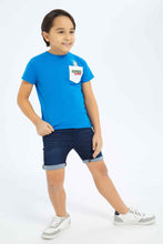 Load image into Gallery viewer, شورت جينز باللون الكحلي للأولاد الصغار