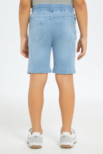Load image into Gallery viewer, شورت سهل الأرتداء باللون الأزرق للأورد الصغار