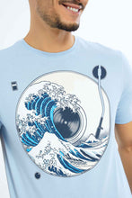 Load image into Gallery viewer, تيشيرت بطبعة باللون الأزرق للرجال