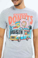 Load image into Gallery viewer, تيشيرت بطبعة باللون الرمادي للرجال