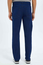 Load image into Gallery viewer, بنطلون جينز رجالي بقصة مستقيمة 5 جيوب كحلي