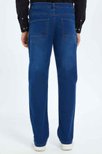 Load image into Gallery viewer, بنطلون جينز أزرق بخمسة جيوب بقصّة واسعة