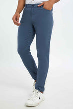 Load image into Gallery viewer, بنطلون رمادي بقصة ضيقة للرجال بخمسة جيوب