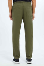 Load image into Gallery viewer, بنطلون بخصر مطاطي باللون الزيتي للرجال