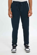 Load image into Gallery viewer, بنطلون بخصر مطاطي باللون الكحلي للرجال