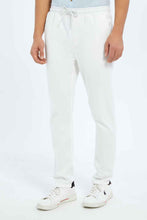 Load image into Gallery viewer, بنطلون أبيض بخصر مطاطي للرجال