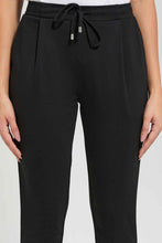 Load image into Gallery viewer, بنطلون بقصة مستقيمة باللون الأسود للنساء