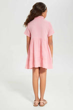 Load image into Gallery viewer, فستان قميص مطرز لون زهري للفتيات