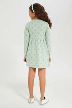 Load image into Gallery viewer, فستان مطبوع باللون النعناعي للبنات الصغار