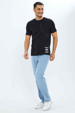 Load image into Gallery viewer, تيشيرت أسود بطبعة للرجال