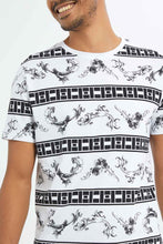 Load image into Gallery viewer, تيشيرت مطبوع باللون الأبيض للرجال