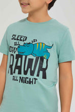 Load image into Gallery viewer, تيشيرت باللون الأزرق مطبوع للأولاد الصغار