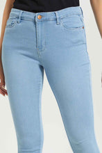 Load image into Gallery viewer, بنطلون جينز سكيني باللون الأزرق للنساء