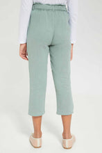 Load image into Gallery viewer, بنطلون بحزام باللون النعناعي للبنات الصغار