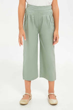 Load image into Gallery viewer, بنطلون واسع باللون الأخضر للبنات الصغار