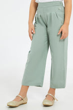 Load image into Gallery viewer, بنطلون واسع مزين باللون النعناعي للبنات الصغار