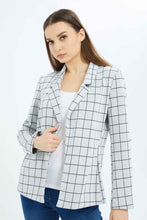 Load image into Gallery viewer, جاكيت رسمي كاروهات باللون الأبيض للنساء