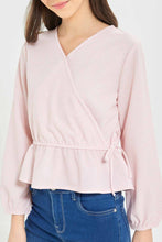 Load image into Gallery viewer, بلوزة بخصر مطاطي باللون الوردي للبنات الكبار