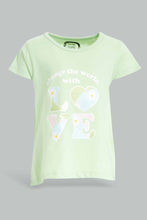Load image into Gallery viewer, تيشيرت مطبوع نعناعي للبنات الرضّع