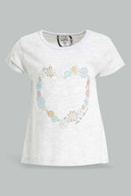 Load image into Gallery viewer, تيشيرت مطبوع رمادي للبنات الرضّع