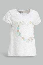 Load image into Gallery viewer, تيشيرت مطبوع رمادي للبنات الرضّع