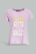 Load image into Gallery viewer, تيشيرت مطبوع ليلكي للبنات الرضّع