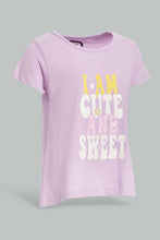 Load image into Gallery viewer, تيشيرت مطبوع ليلكي للبنات الرضّع