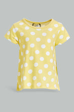 Load image into Gallery viewer, تيشيرت مطبوع أصفر للبنات الرضّع