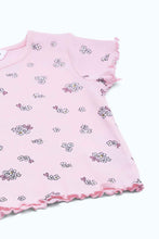 Load image into Gallery viewer, تيشيرت وردي بطبعة للبنات الرضع