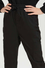 Load image into Gallery viewer, بنطلون سهل الأرتداء باللون الأسود للبنات الكبار
