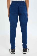 Load image into Gallery viewer, بنطلون جينز جوغر باللون الكحلي للأولاد الكبار