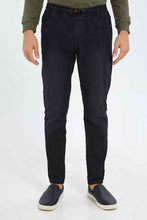 Load image into Gallery viewer, بنطلون جينز جوغر باللون الأسود للأولاد الكبار